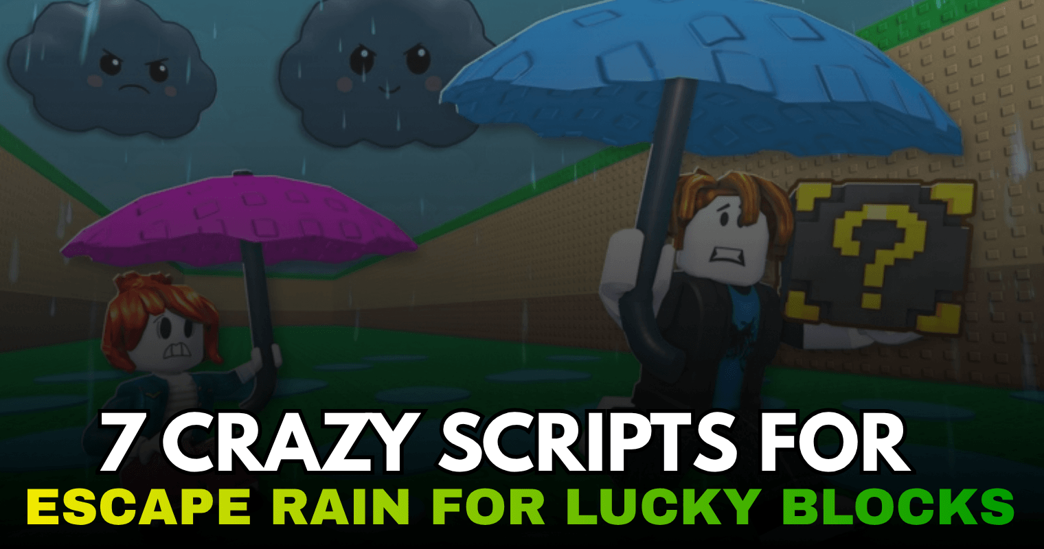 7 Crazy Escape Rain For Lucky Blocks Scripts - Auto Collect, Auto Rebirth & Fast Train
